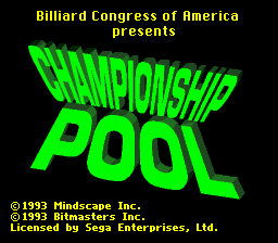 Заставка игры Championship Pool